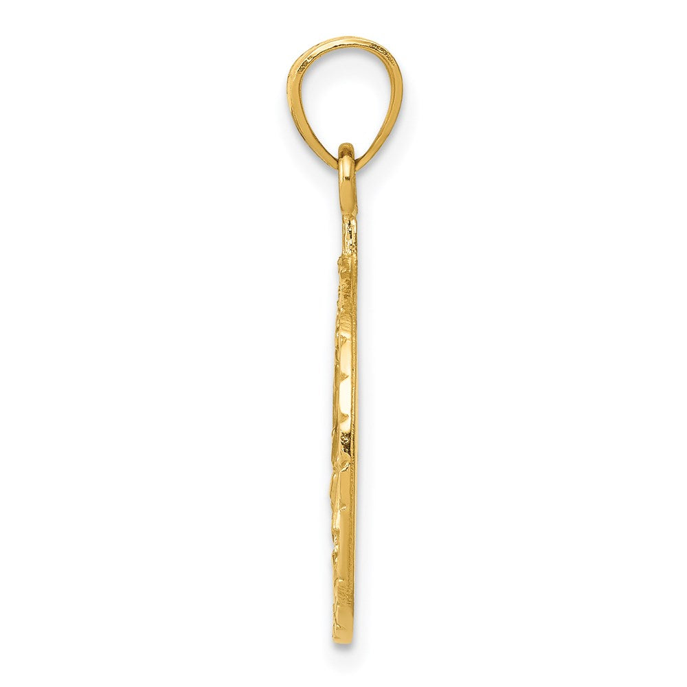 14k Yellow Gold 16 mm Polished and Diamond-cut Masonic Symbol Pendant (1.18 grams)