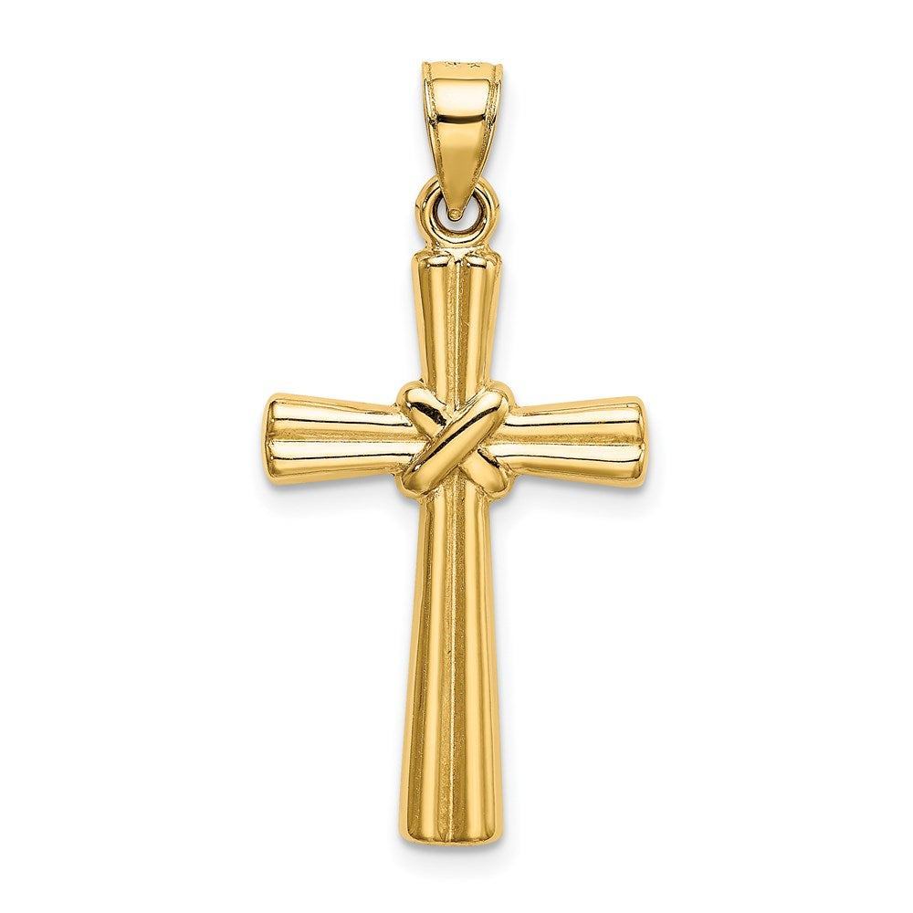 14k Yellow Gold 16.58 mm Hollow Cross Pendant (0.98 grams)