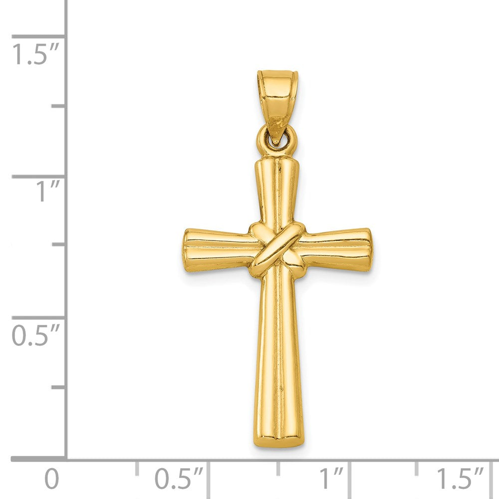 14k Yellow Gold 16.58 mm Hollow Cross Pendant (0.98 grams)