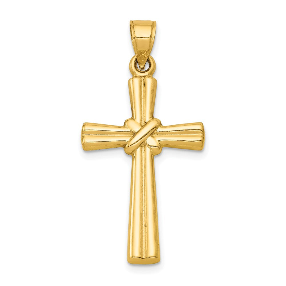 14k Yellow Gold 16.58 mm Hollow Cross Pendant (0.98 grams)