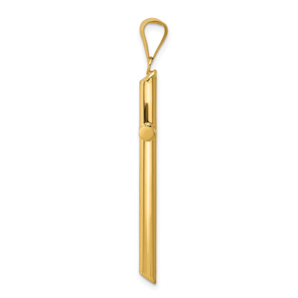 14k Yellow Gold 24.2 mm Polished Tube Cross Pendant (1.56 grams)