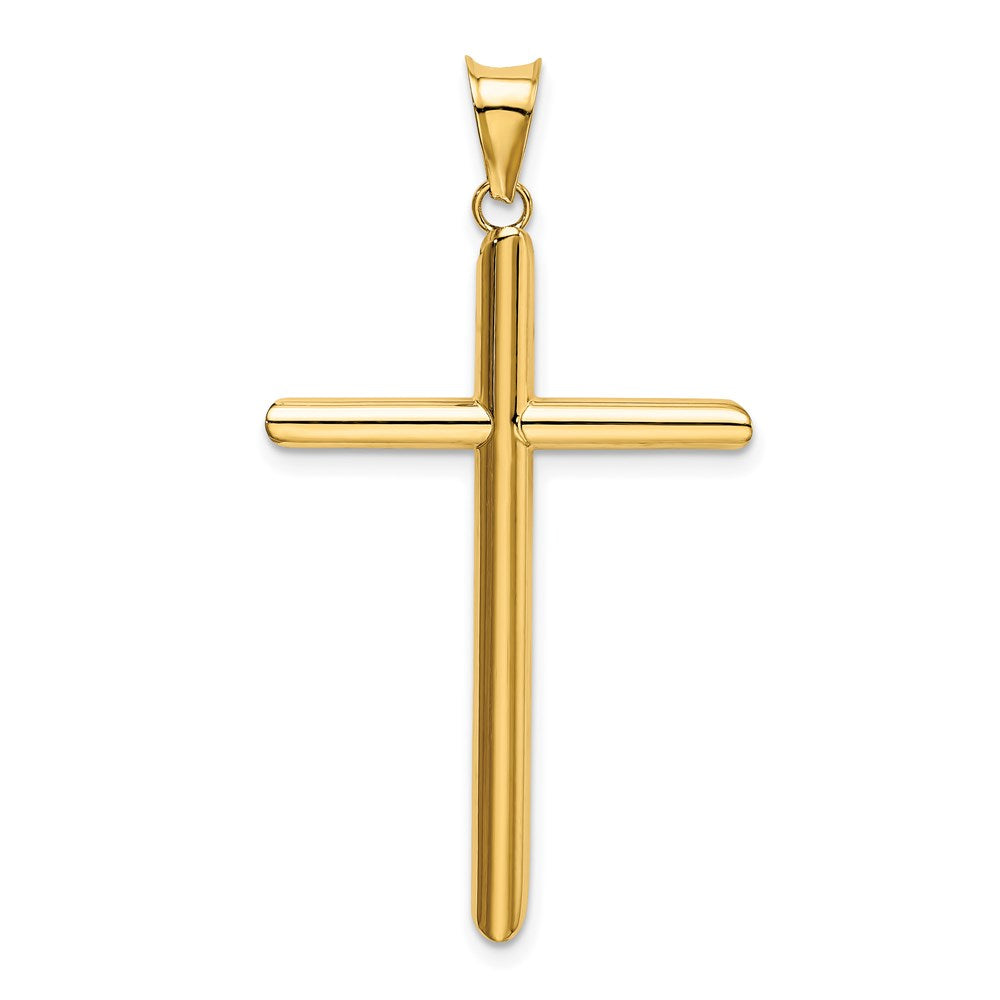 14k Yellow Gold 24.2 mm Polished Tube Cross Pendant (1.56 grams)