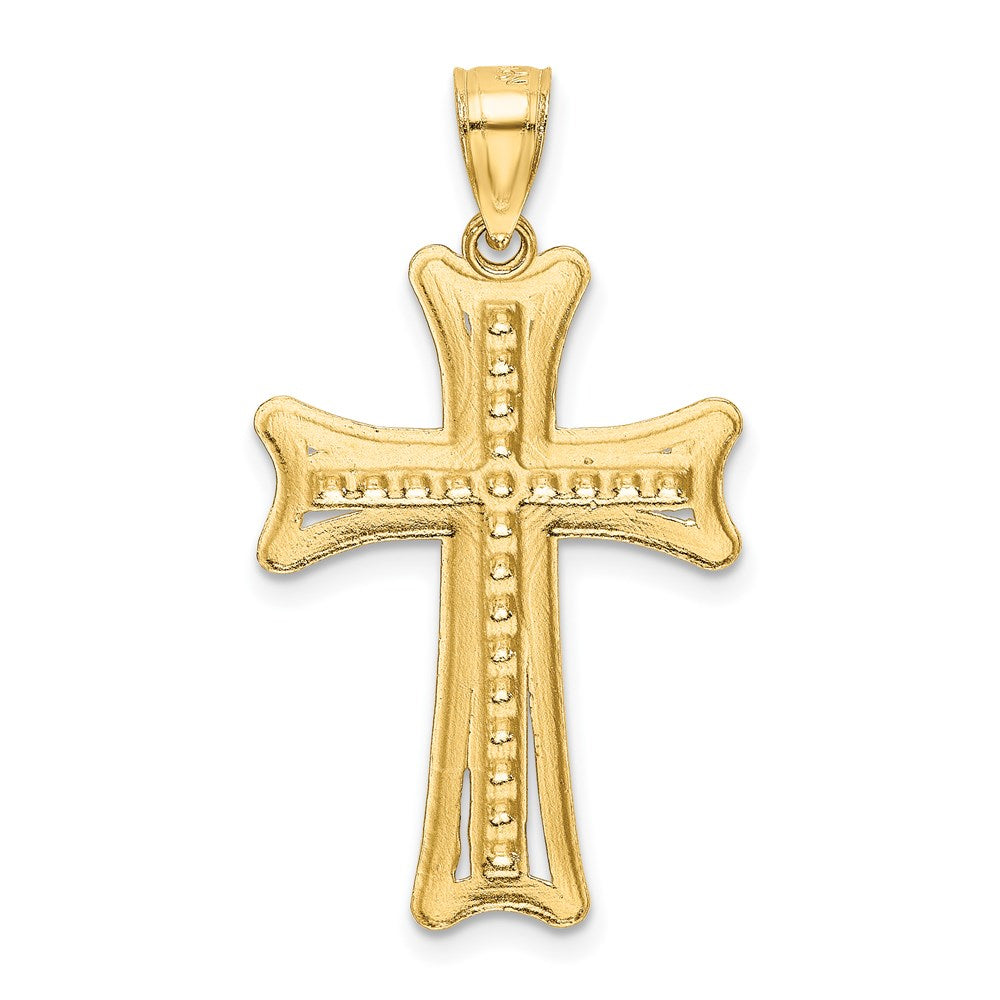 14k Yellow Gold 19.17 mm Diamond-cut Cross Pendant (1.53 grams)