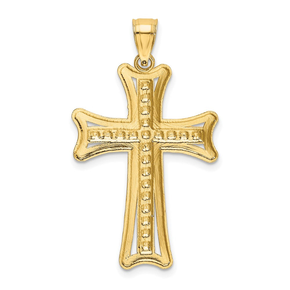 14k Yellow Gold 20.21 mm Diamond-cut Cross Pendant (2.23 grams)