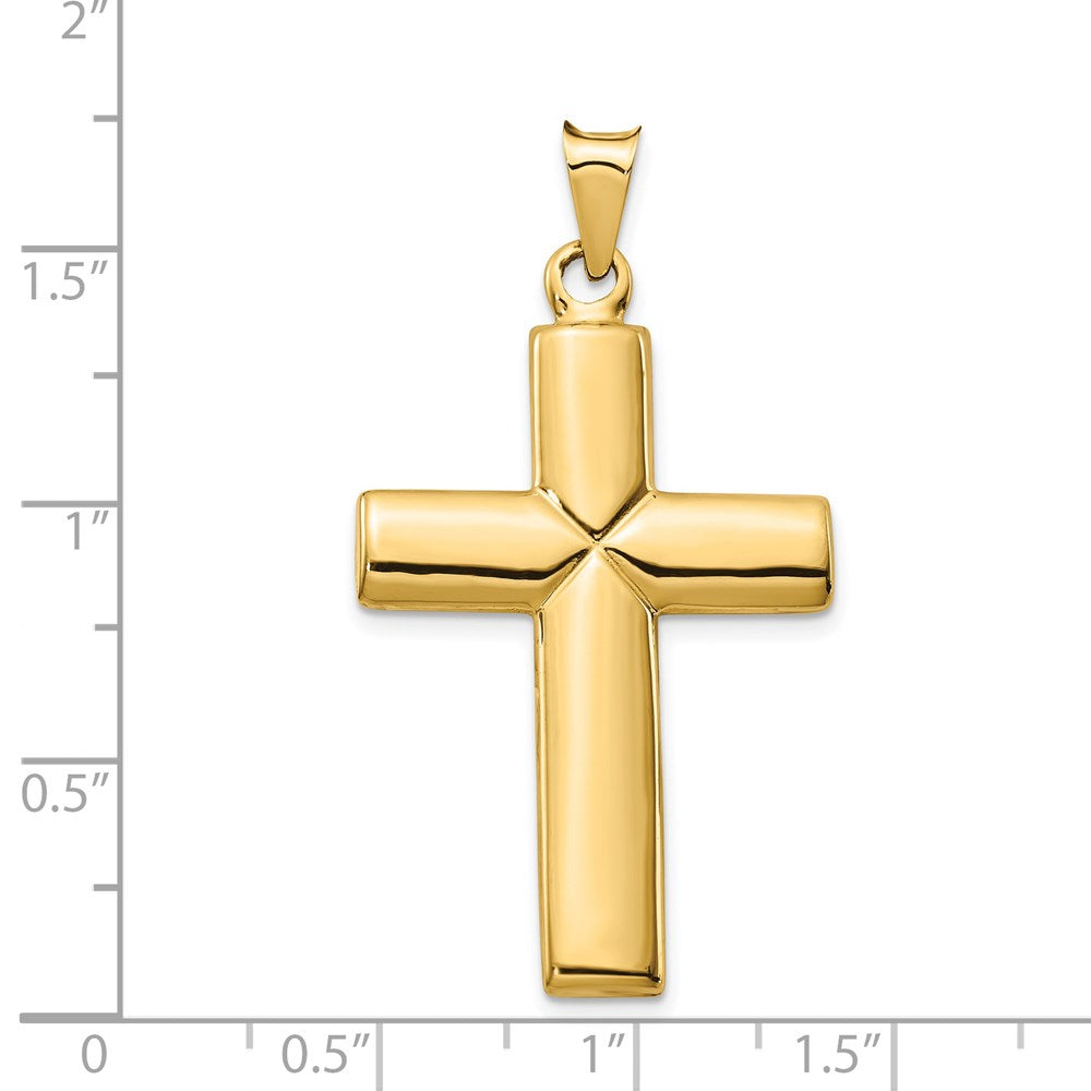 14k Yellow Gold 23.44 mm Polished Stamping Cross Pendant (1.73 grams)