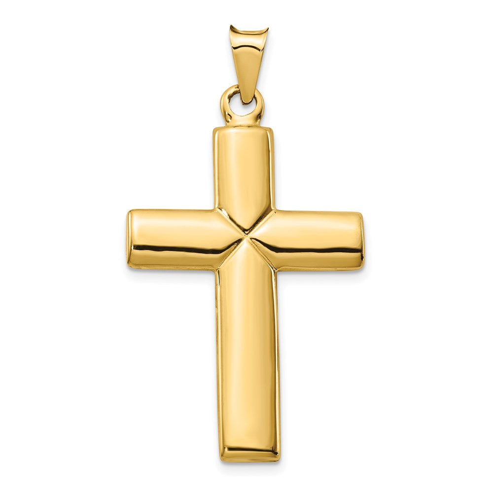 14k Yellow Gold 23.44 mm Polished Stamping Cross Pendant (1.73 grams)