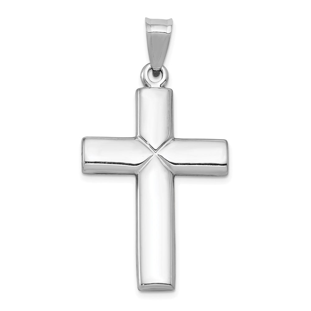 14k White Gold 23.46 mm Stamping Cross Pendant (2.01 grams)