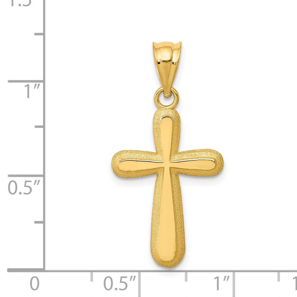 14k Yellow Gold 13.93 mm Polished Cross Pendant (0.79 grams)