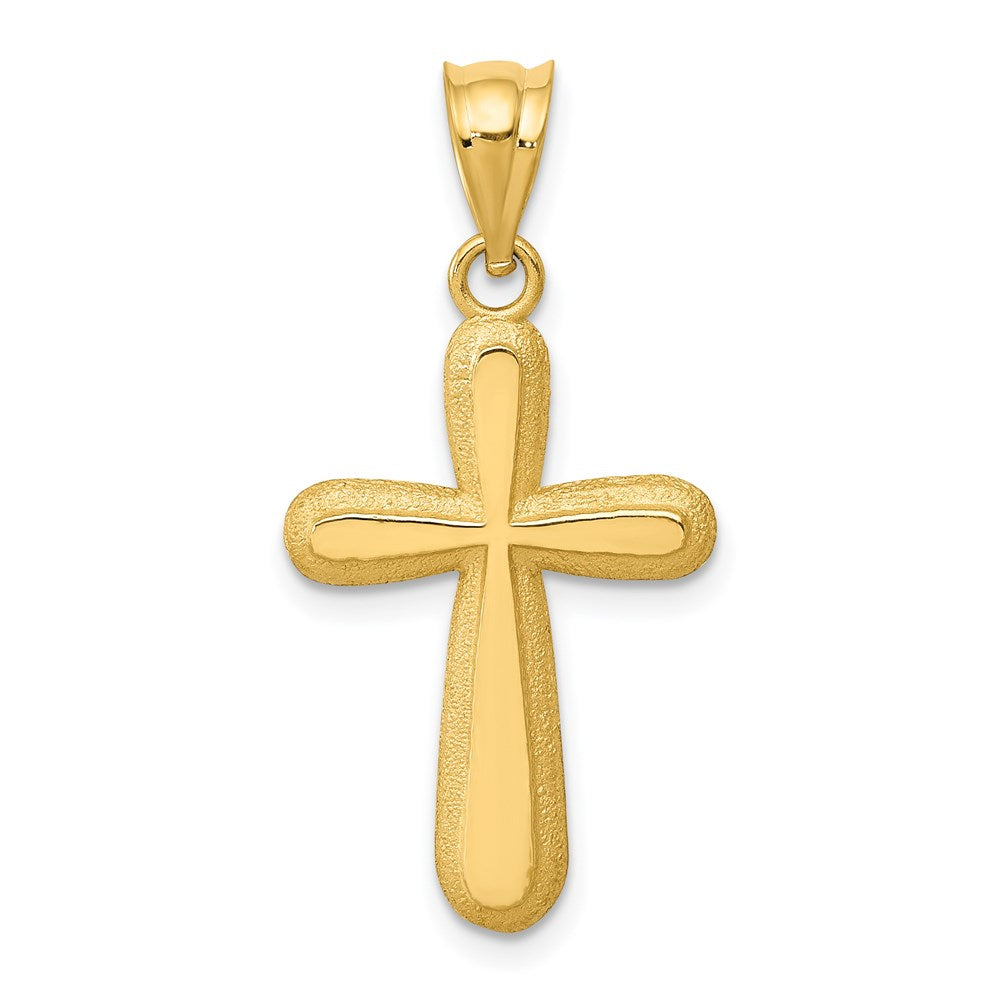 14k Yellow Gold 13.93 mm Polished Cross Pendant (0.79 grams)