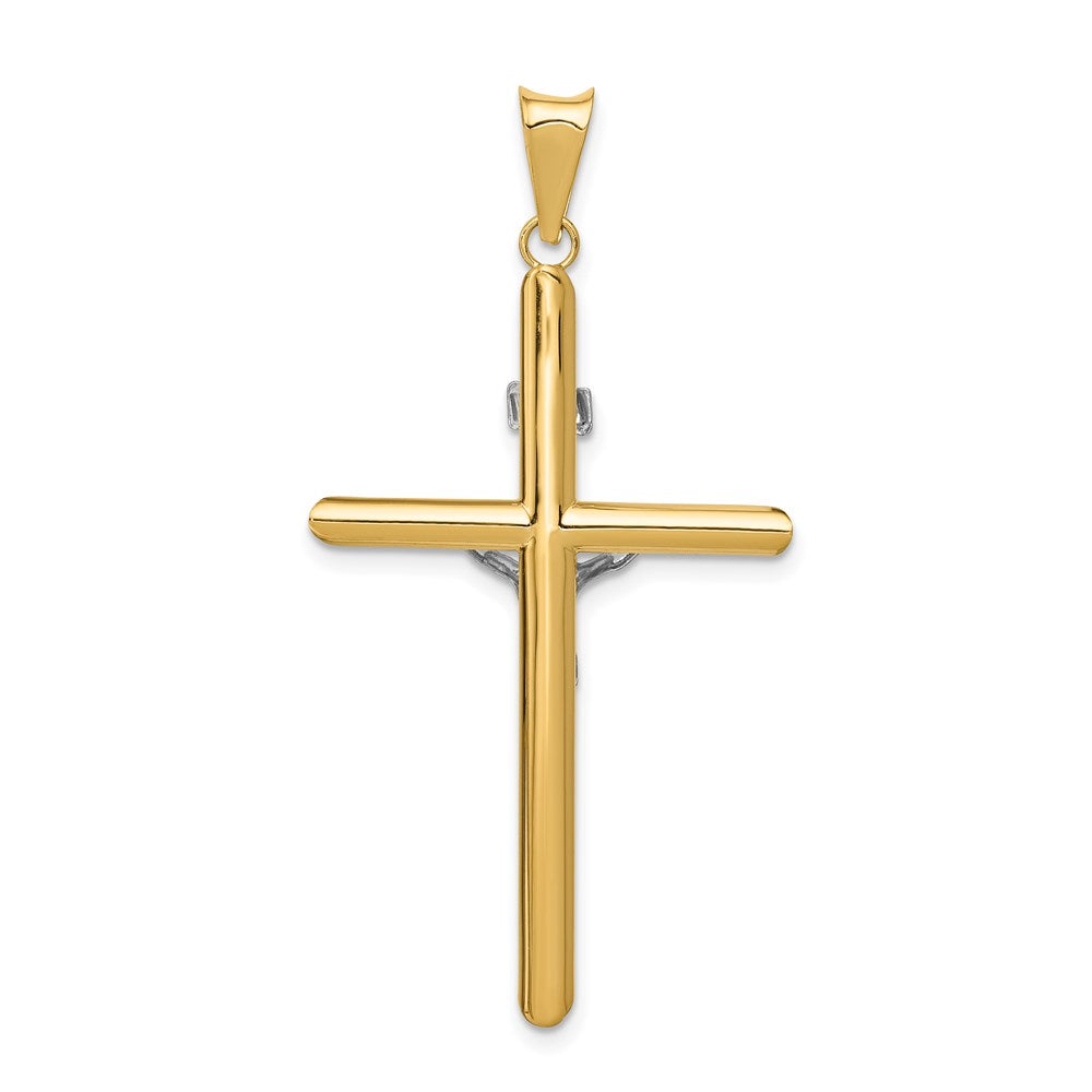 14k Two-tone 23 mm Two-Tone Polished Jesus Crucifix Pendant (1.86 grams)