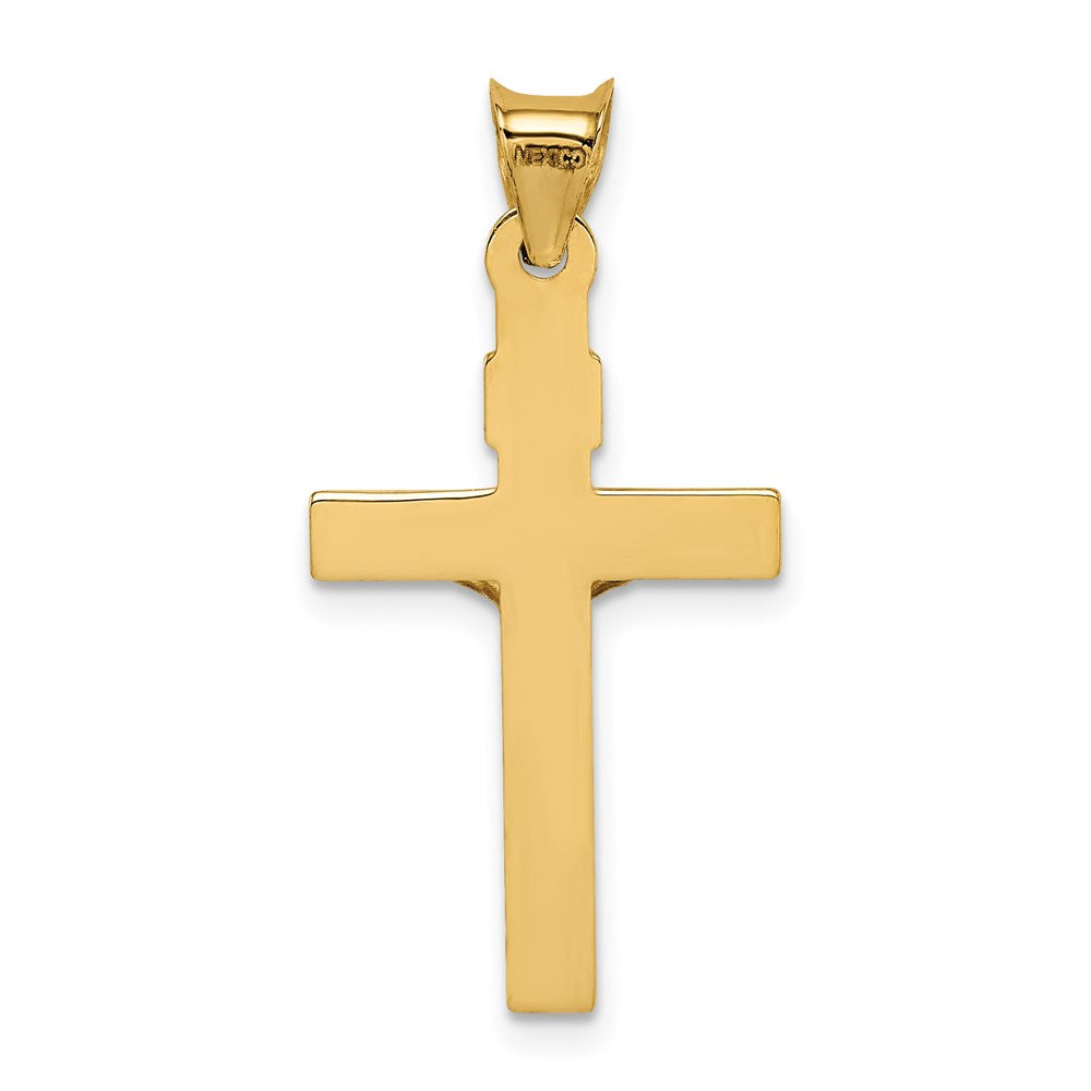 14k Two-tone 15 mm Two-Tone Crucifix Pendant (0.81 grams)