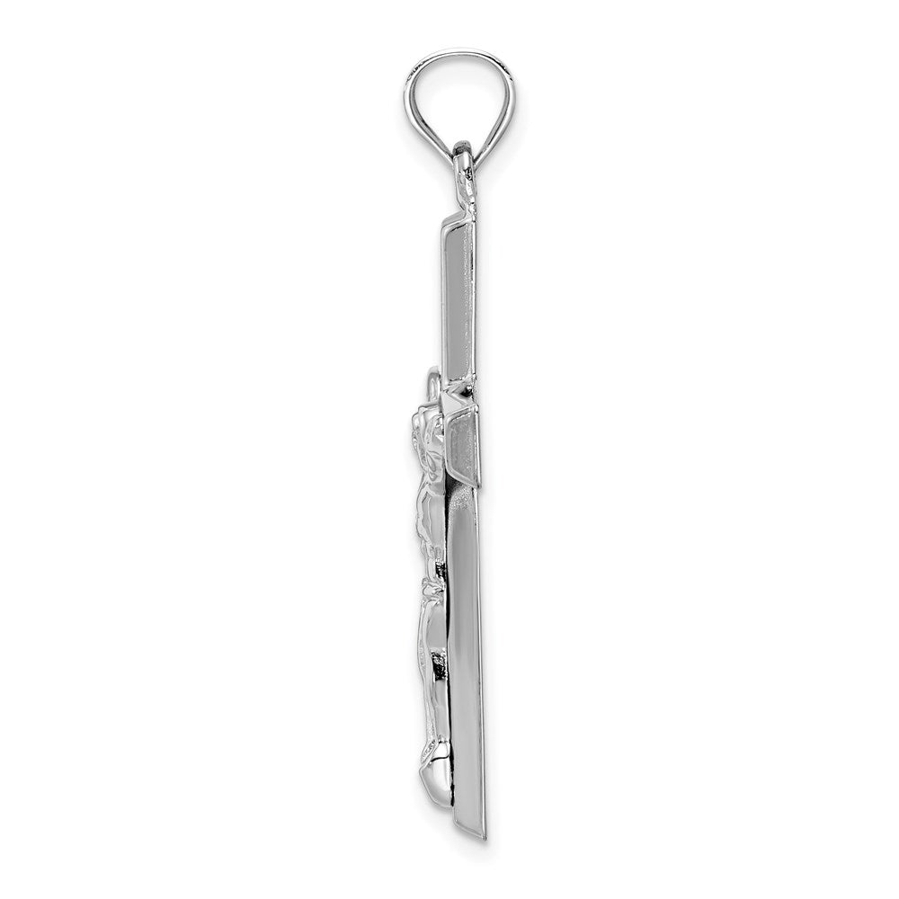 14k White Gold 21 mm Polished Crucifix Pendant (1.46 grams)