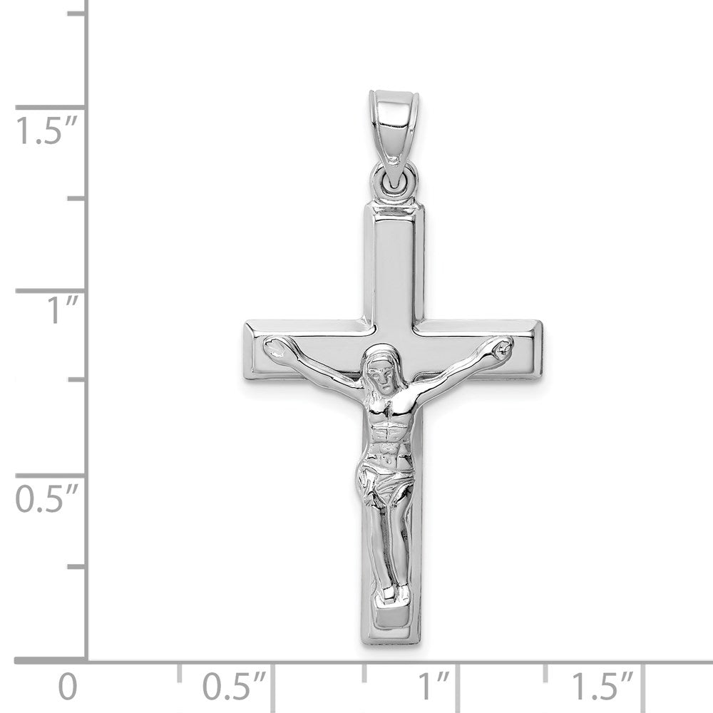 14k White Gold 21 mm Polished Crucifix Pendant (1.46 grams)