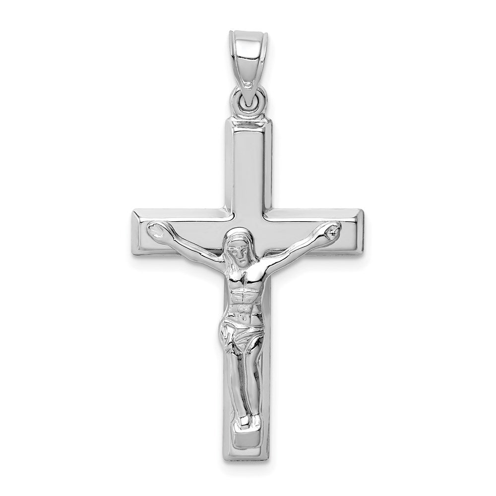 14k White Gold 21 mm Polished Crucifix Pendant (1.46 grams)