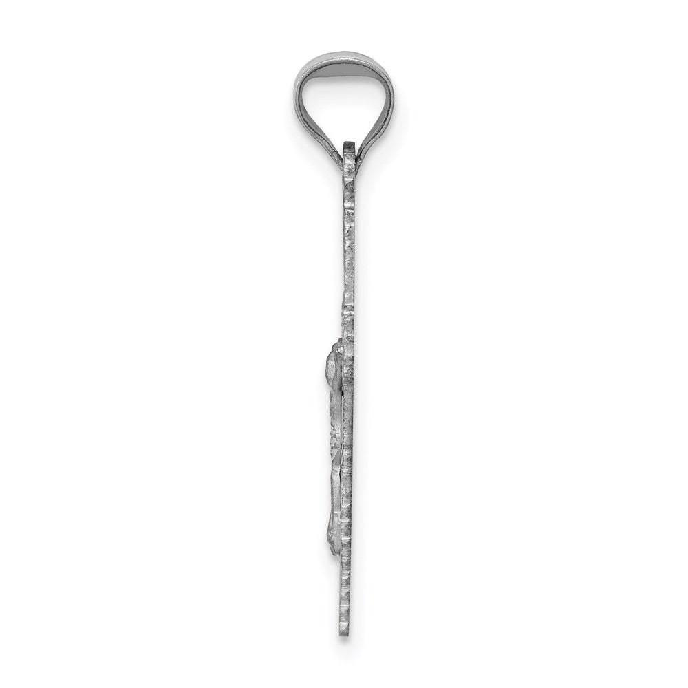 14k White Gold 13 mm Crucifix Pendant (0.82 grams)