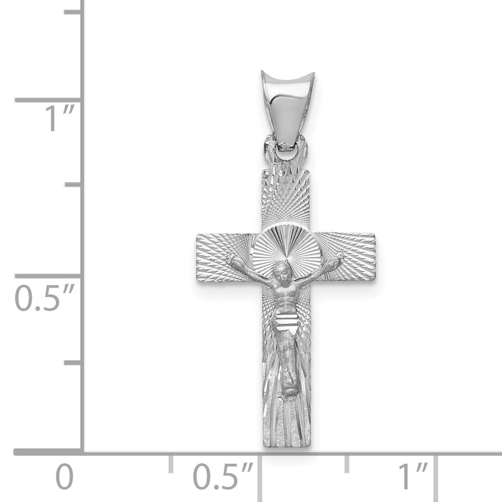 14k White Gold 13 mm Crucifix Pendant (0.82 grams)