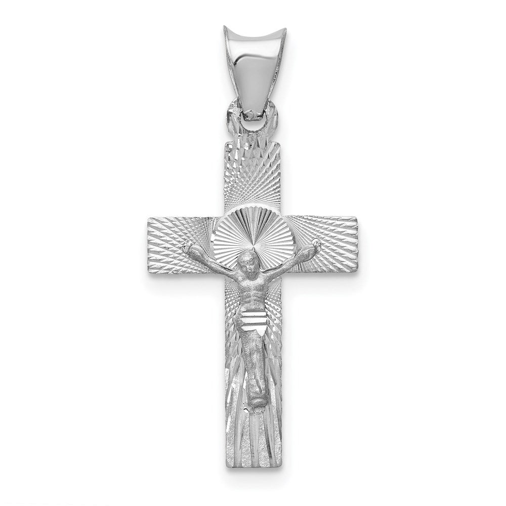 14k White Gold 13 mm Crucifix Pendant (0.82 grams)