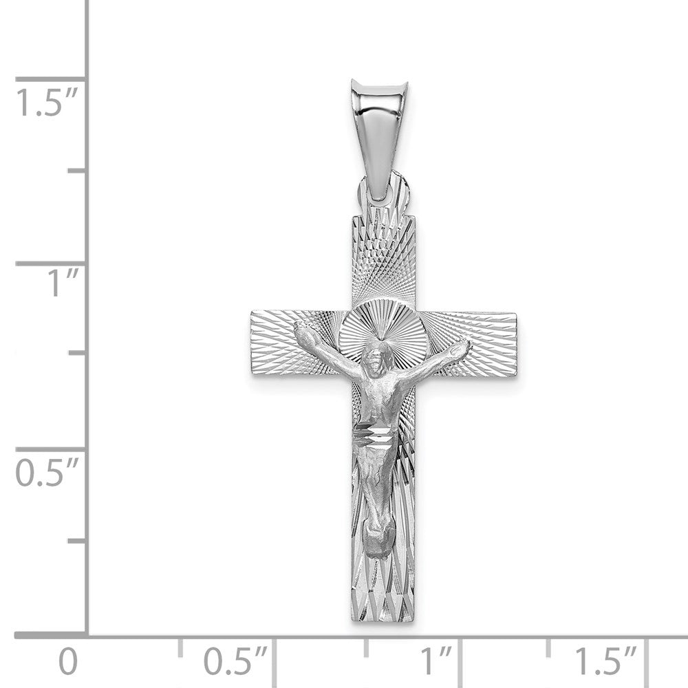14k White Gold 18 mm Crucifix Pendant (1.49 grams)