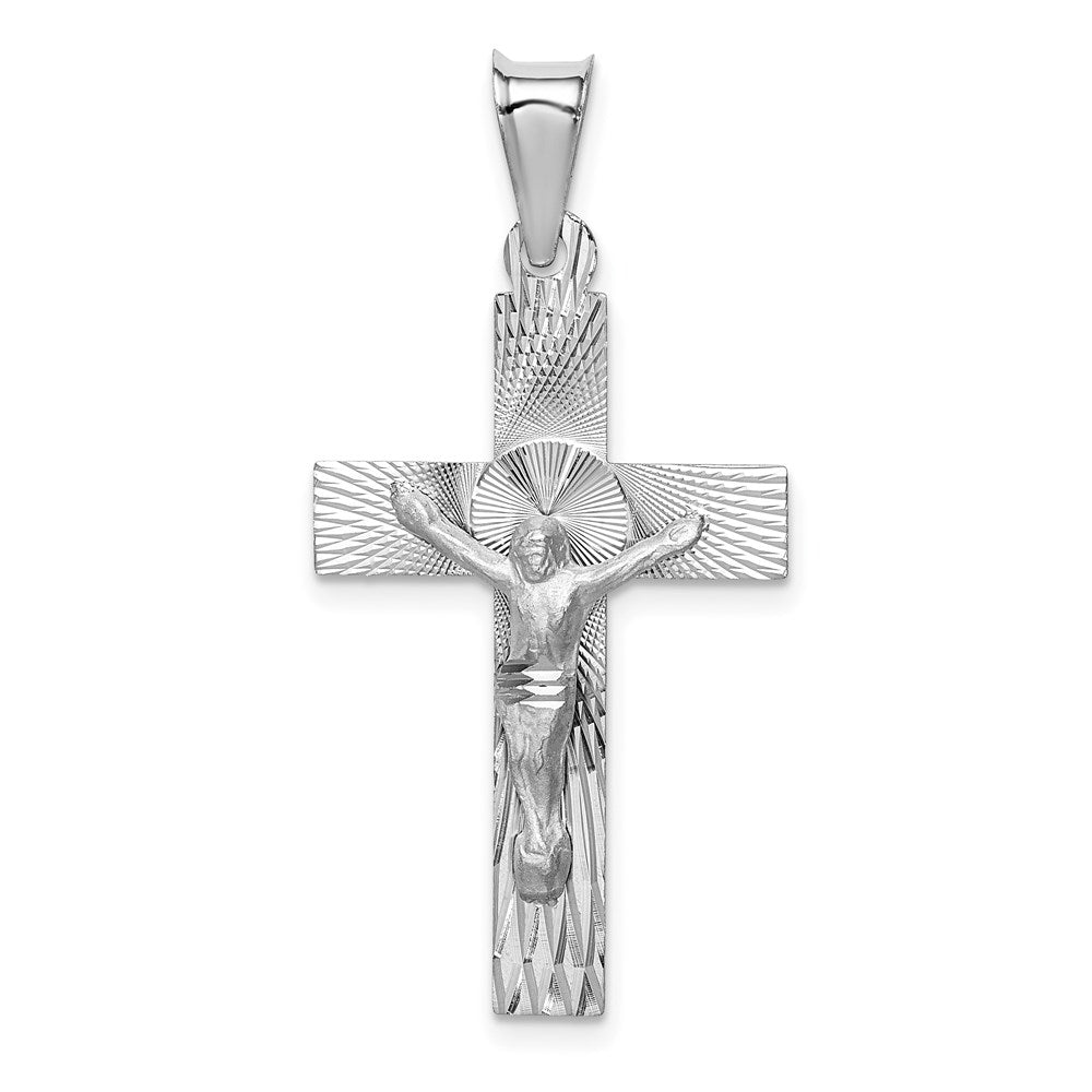 14k White Gold 18 mm Crucifix Pendant (1.49 grams)