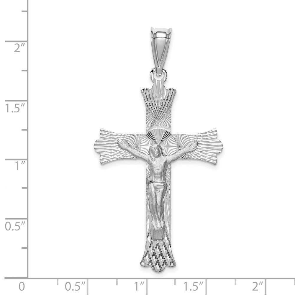 14k White Gold 27 mm Crucifix Pendant (2.78 grams)