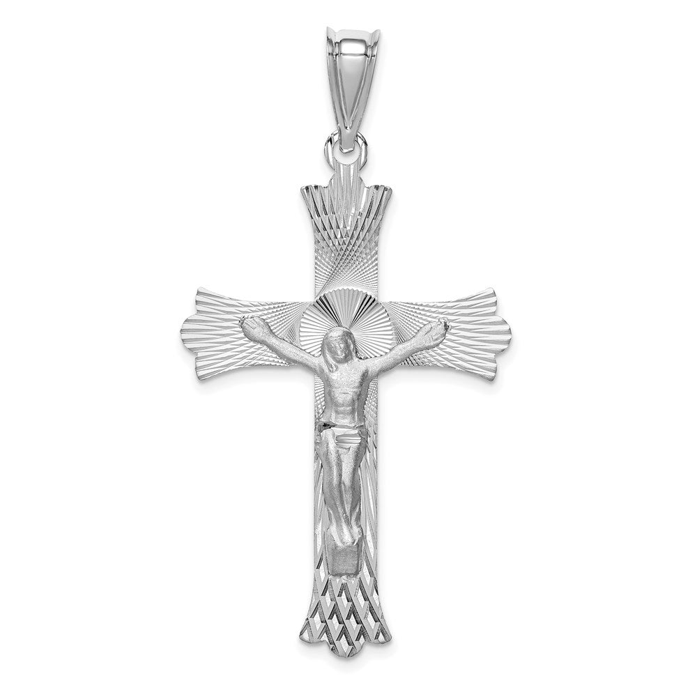 14k White Gold 27 mm Crucifix Pendant (2.78 grams)