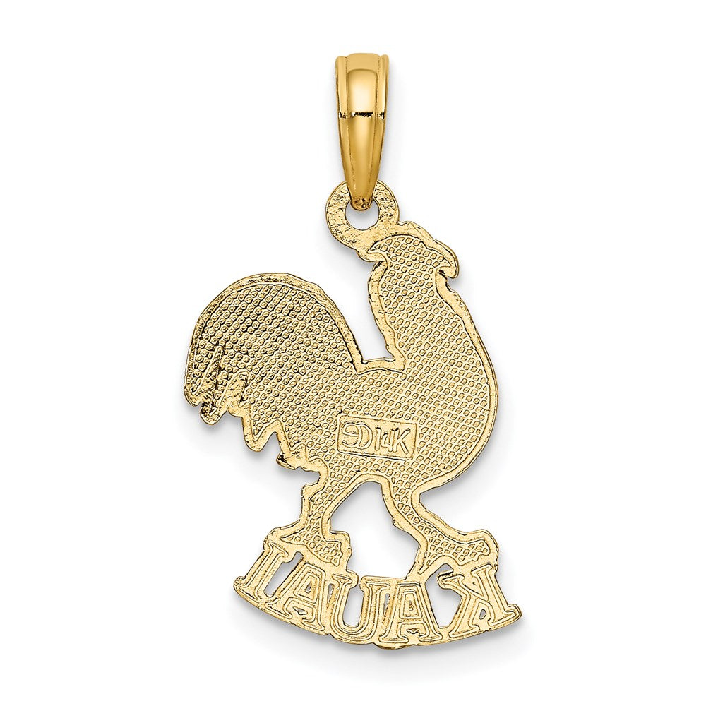 14k Yellow Gold 12.8 mm KAUAI Rooster Charm (1.18 grams)