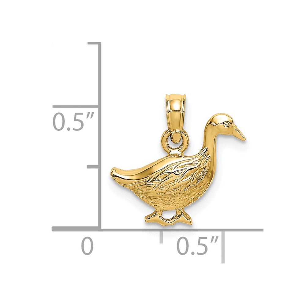 14k Yellow Gold 15.05 mm Goose Charm (1.06 grams)