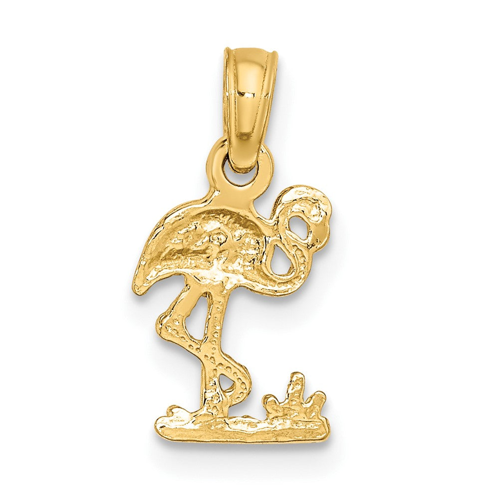 14k Yellow Gold 8 mm Mini Flamingo Charm (0.62 grams)