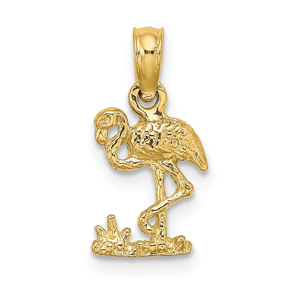 14k Yellow Gold 8 mm Mini Flamingo Charm (0.62 grams)