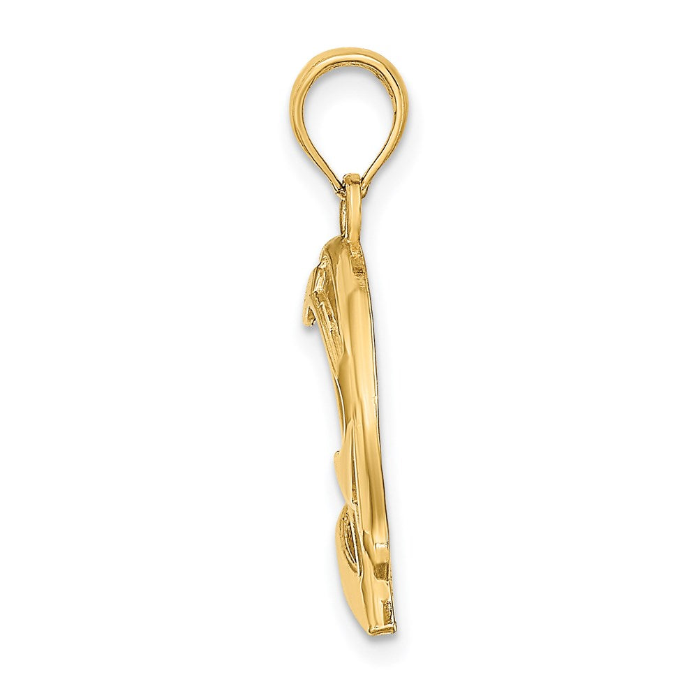 14k Yellow Gold 25.3 mm Cut-Out Duck Head Charm (1.05 grams)