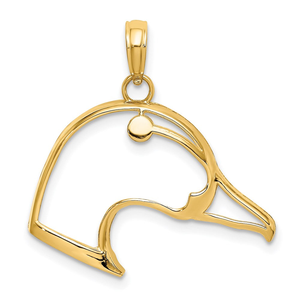 14k Yellow Gold 25.3 mm Cut-Out Duck Head Charm (1.05 grams)