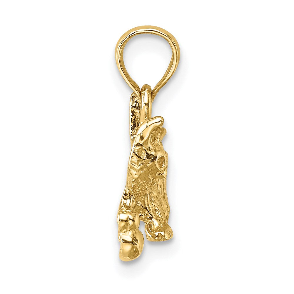 14k Yellow Gold 11.3 mm Cat with Ball Charm (1.24 grams)