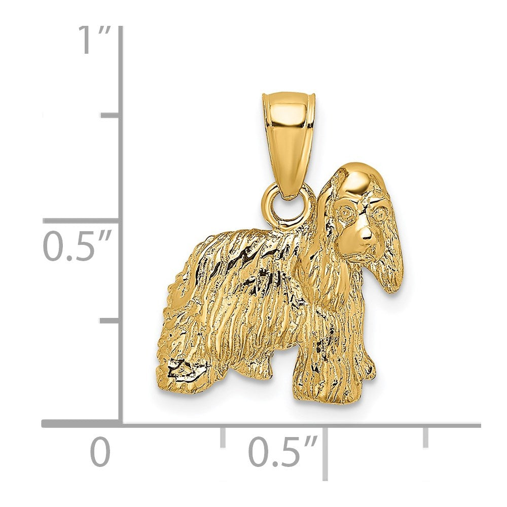 14k Yellow Gold 16 mm Cocker Spaniel Dog Charm (2.03 grams)