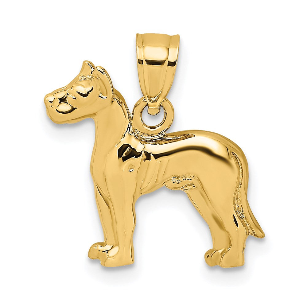 14k Yellow Gold 15.1 mm Great Dane Dog Charm (1.5 grams)