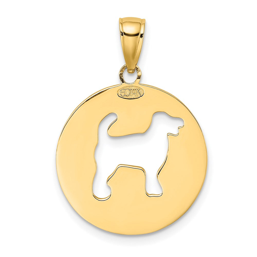 14k Yellow Gold 17.7 mm MY BEST FRIEND w/Dog Charm (2.69 grams)