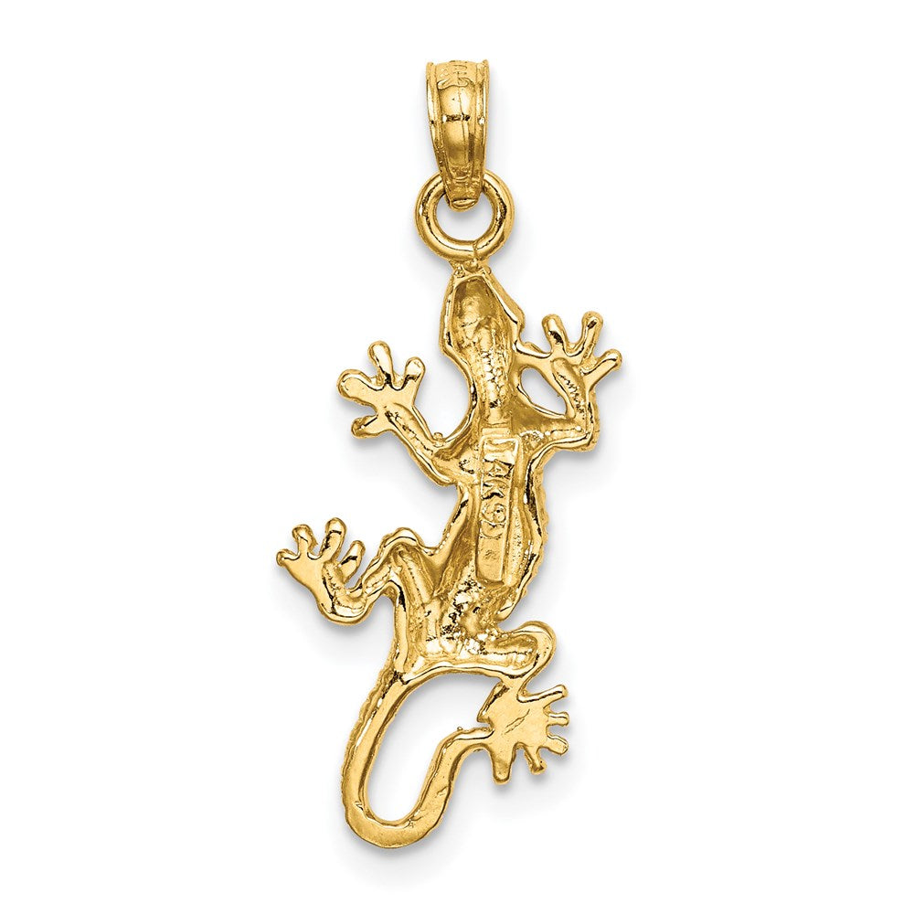 14k Yellow Gold 10.8 mm 2-D Lizard Charm (1.7 grams)