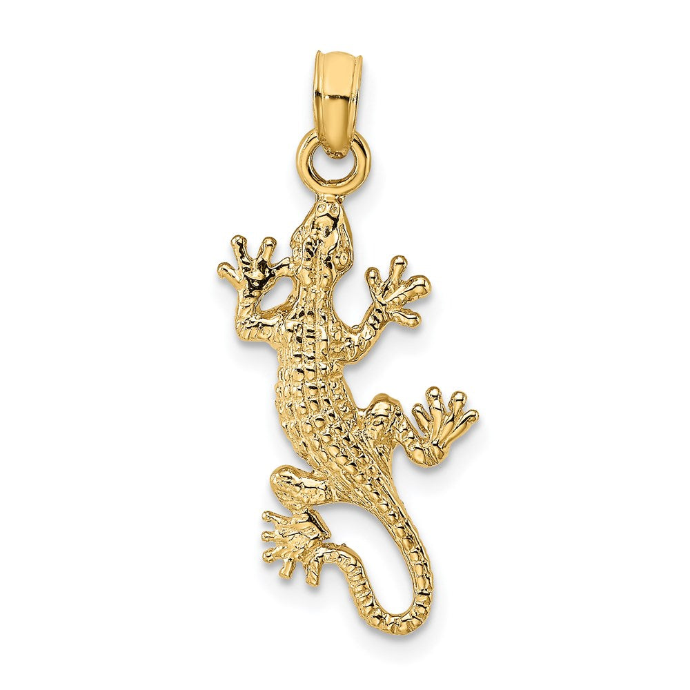 14k Yellow Gold 10.8 mm 2-D Lizard Charm (1.7 grams)