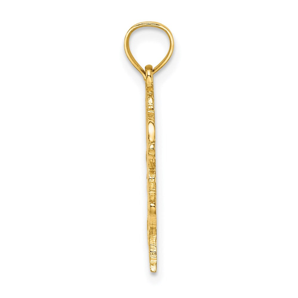 14K Textured Heart and Horse Charm (1.47 grams)