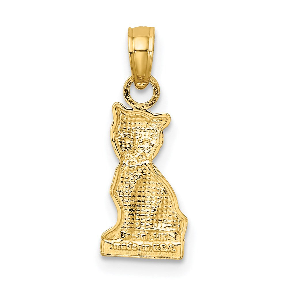 14k Yellow Gold 6.8 mm Mini Sitting Kitten Charm (0.56 grams)
