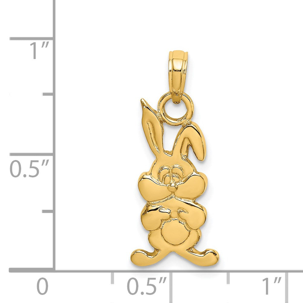 14k Yellow Gold 10.15 mm Rabbit Charm (1.31 grams)