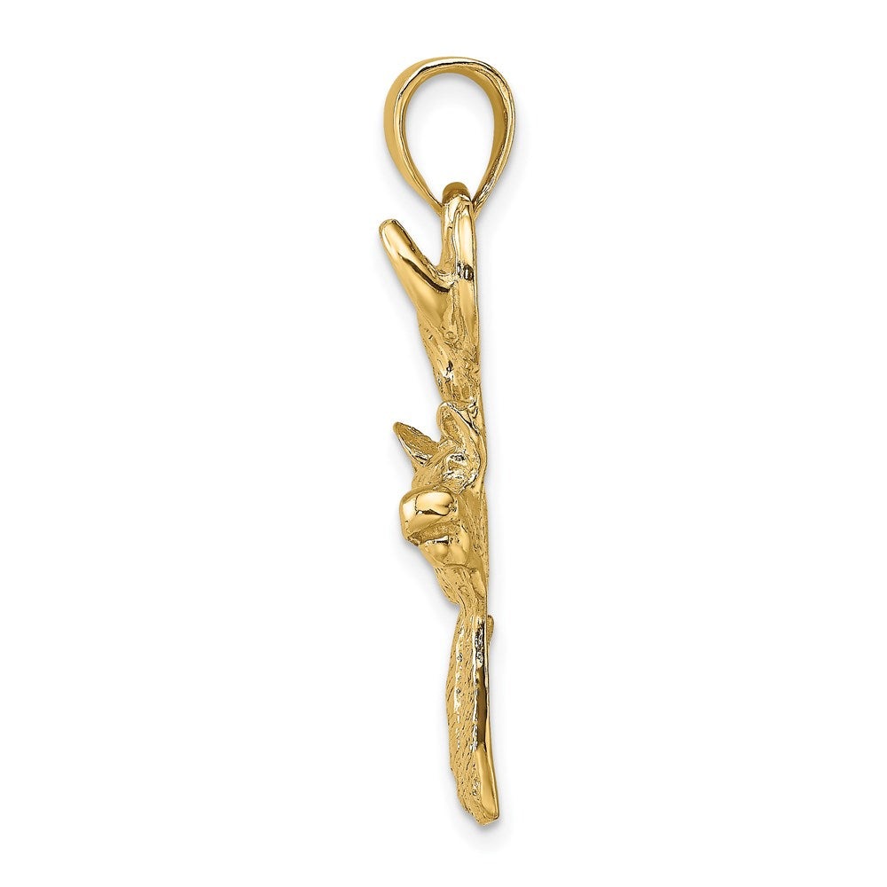 14k Yellow Gold 22.15 mm 2-D Deer Head Profile Charm (3.71 grams)