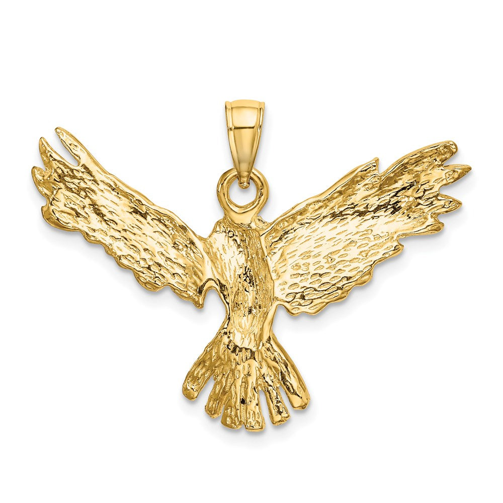 14k Yellow Gold 35.88 mm Eagle Flying Charm (4.92 grams)