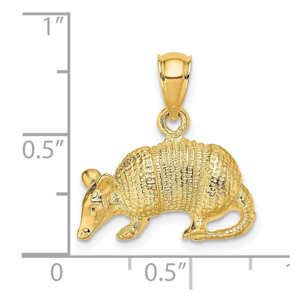 14k Yellow Gold 18.01 mm 3-D Armadillo Charm (5.32 grams)