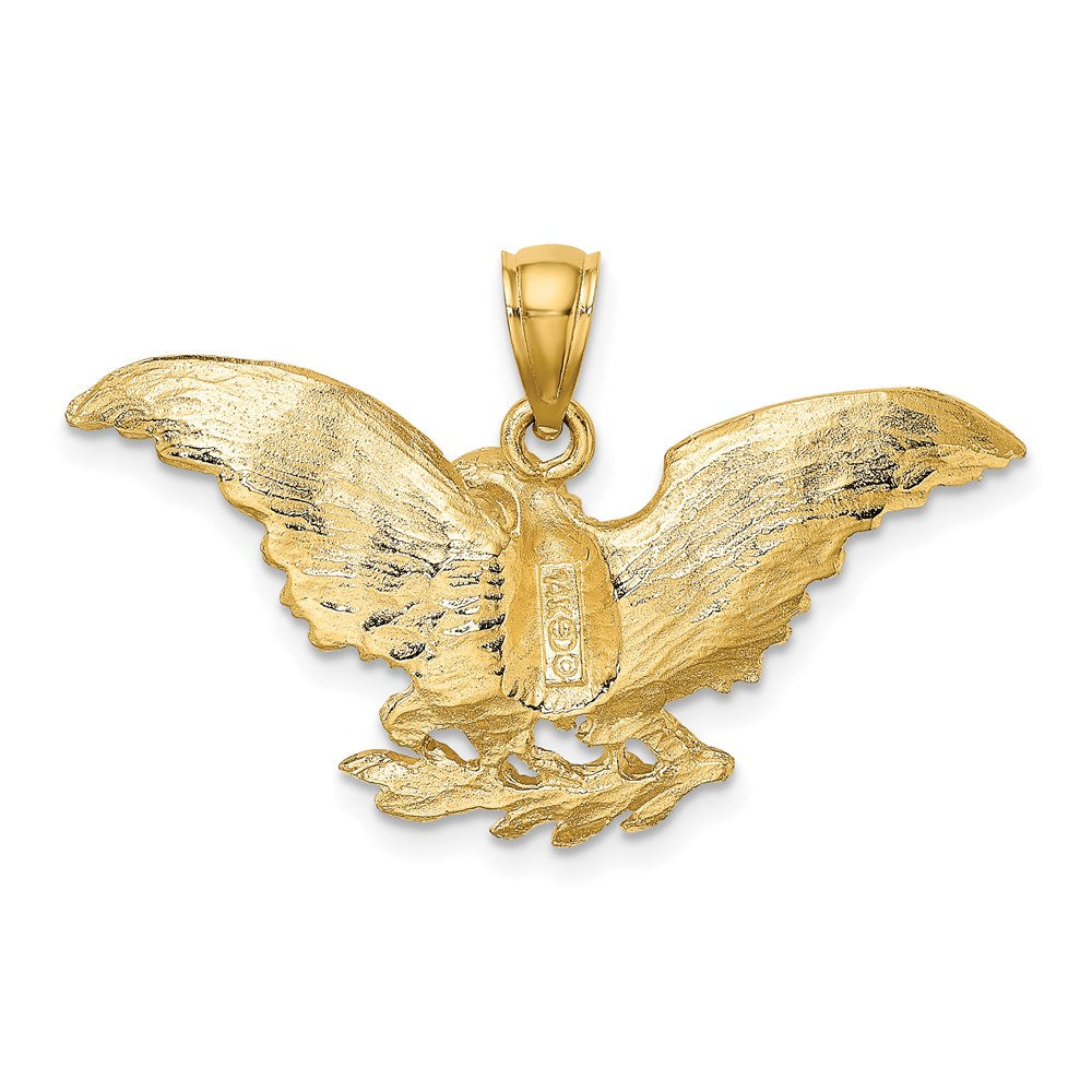 14k Yellow Gold 34.8 mm Eagle w/ Wings Spread Charm (3.56 grams)