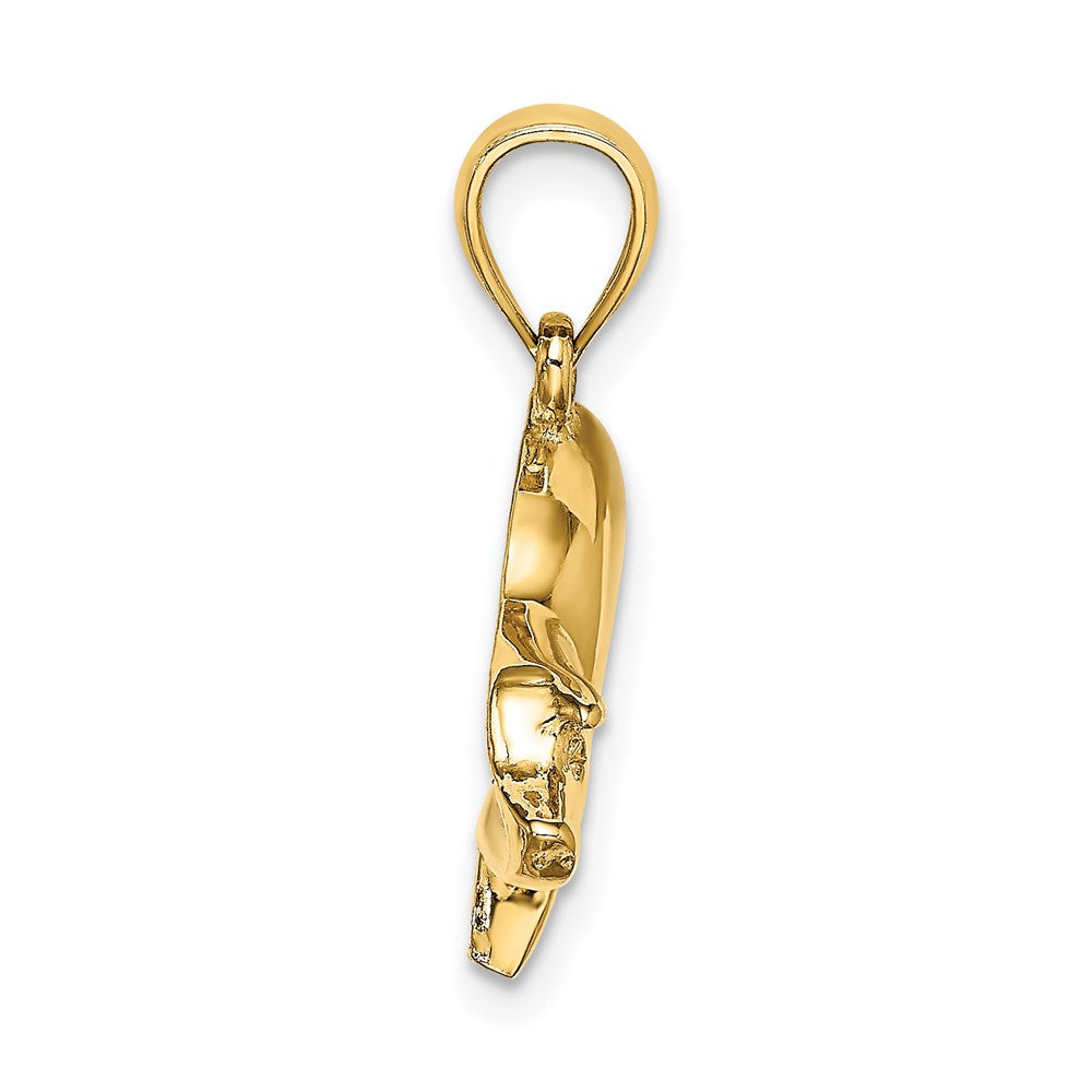 14k Yellow Gold 21.78 mm Polished Pig Charm (3.1 grams)
