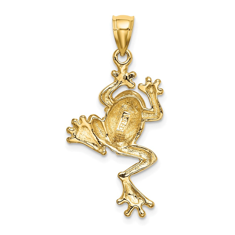 14k Yellow Gold 19.9 mm Frog w/ Textured Back Charm (3 grams)