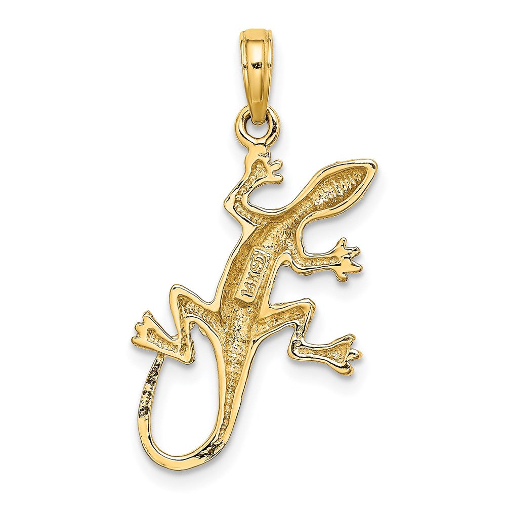 14k Yellow Gold 14.9 mm 2-D Gecko Charm (1.62 grams)