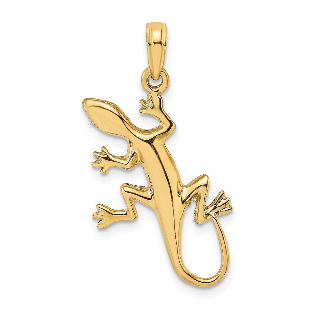 14k Yellow Gold 14.9 mm 2-D Gecko Charm (1.62 grams)