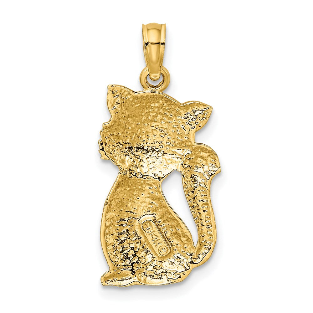 14k Yellow Gold 11.3 mm Sitting Cat Charm (1.74 grams)