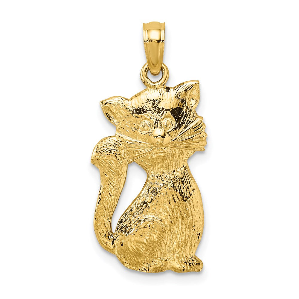 14k Yellow Gold 11.3 mm Sitting Cat Charm (1.74 grams)